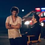 Director Lokesh Kanagaraj with Kamal Haasan on the set of the Lokesh Cinematic Universe film Vikram