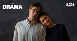 Zendaya and Robert Pattinson in The Drama 2026 movie 